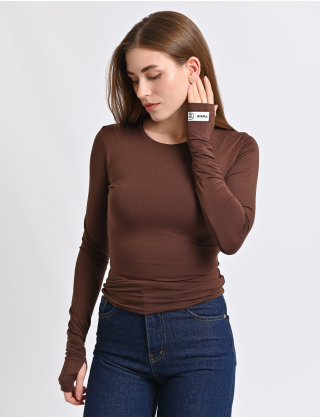 Картинка Лонгслів коричневий