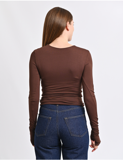 Картинка Лонгслів коричневий