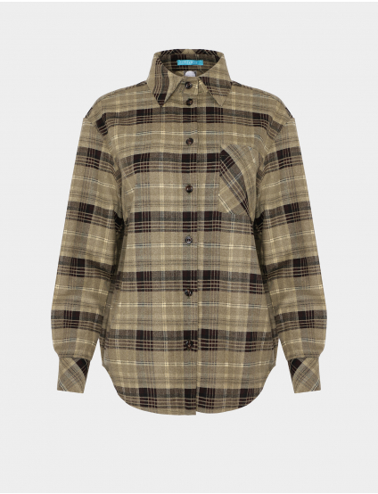 Картинка Сорочка в клітинку з накладною кишенею