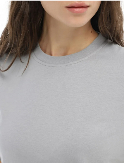 Картинка Жіноча світло-сіра базова футболка