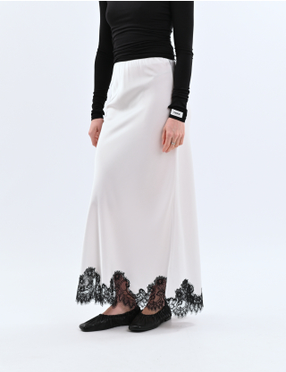 Картинка Максі-спідниця з мереживним оздобленням біла