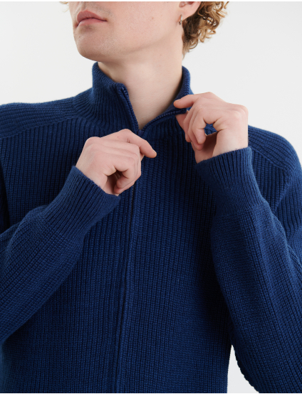 Картинка Светр з застібкою синій