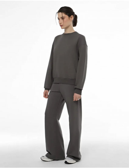 Картинка Жіночі темно-сірі трикотажні штани