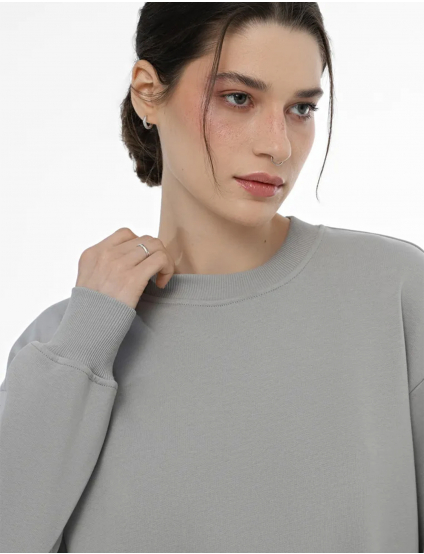 Картинка Жіночі світло-сірі трикотажні штани вільного крою