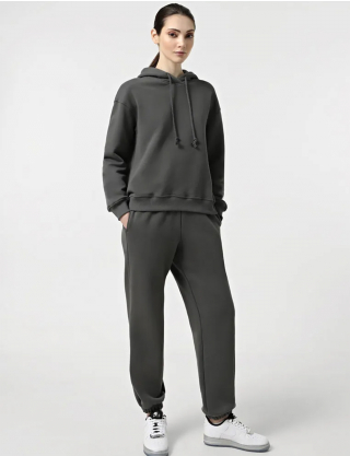Картинка Жіночі темно-сірі спортивні штани з манжетами