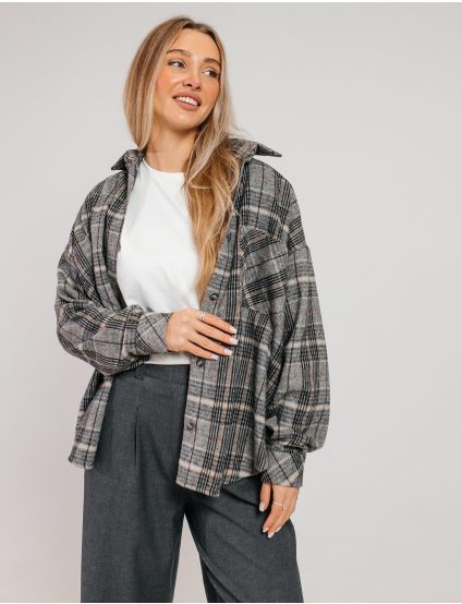 Картинка Сорочка сіра в клітинку