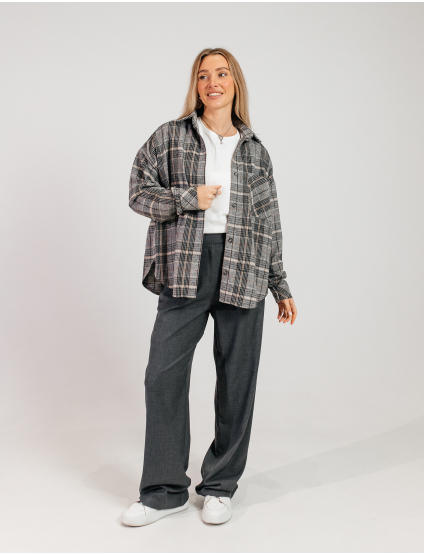 Картинка Сорочка сіра в клітинку