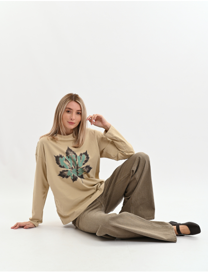 Картинка Лонгслів бежевий