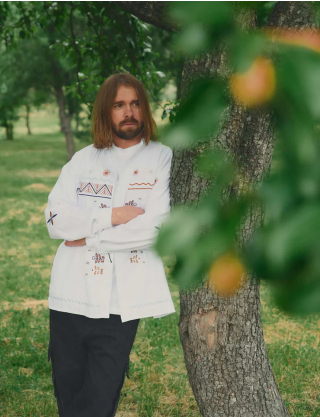 Картинка Сорочка унісекс з вишивкою "Луги" біла