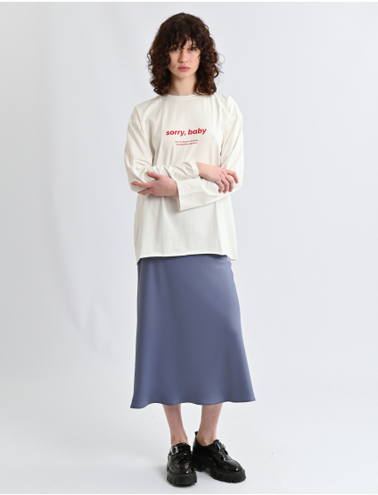 Картинка Молочний лонгслів із принтом “sorry, baby”