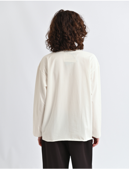 Картинка Молочний лонгслів із принтом “sorry, baby”