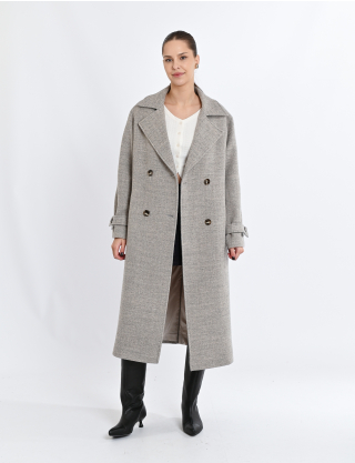 Пальто бежево-сіре Картинка Пальто бежево-сіре