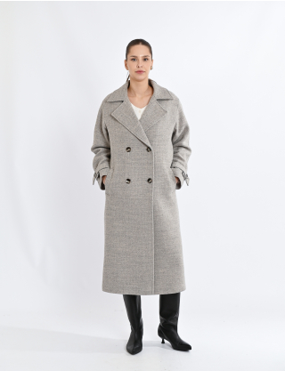 Пальто бежево-сіре Картинка Пальто бежево-сіре