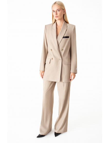 Картинка Піджак бежевий з принтом 