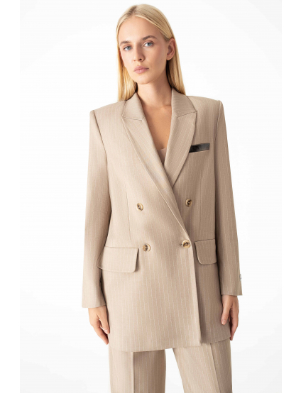 Картинка Піджак бежевий з принтом 