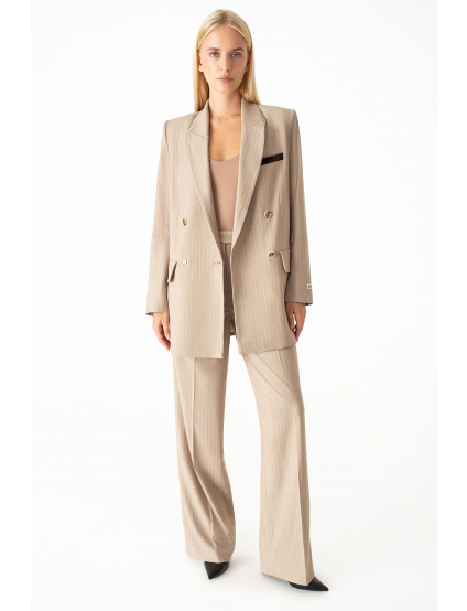 Картинка Піджак бежевий з принтом 