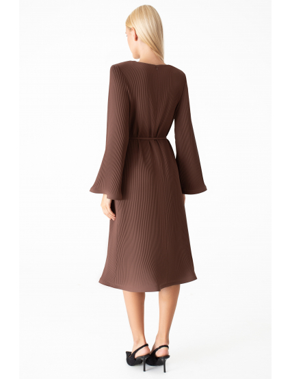 Картинка Сукня міді світло-коричнева 