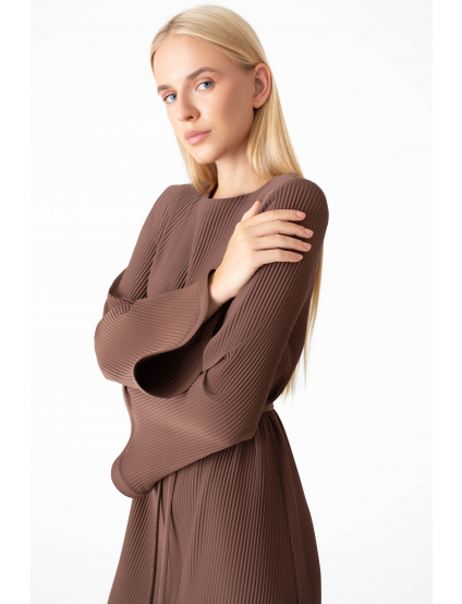 Картинка Сукня міді світло-коричнева 