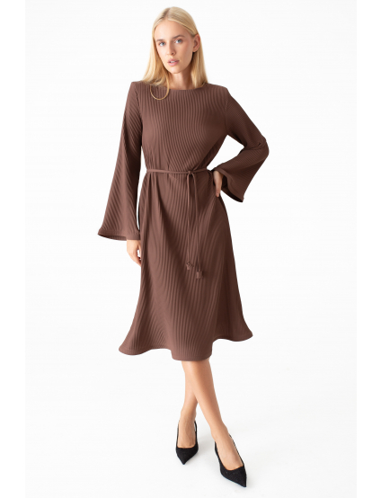 Картинка Сукня міді світло-коричнева 