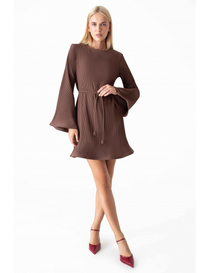 Картинка Сукня міні світло-коричнева 