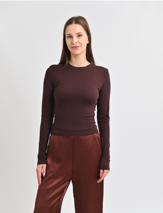 Картинка Лонгслів коричневий