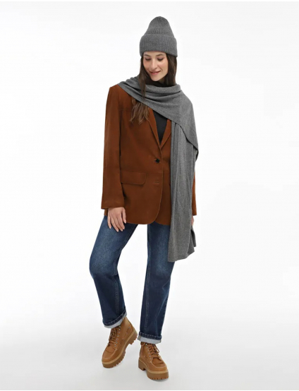 Картинка Жіноча сіра в’язана шаль