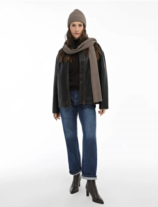 Картинка Жіночий бежевий в’язаний шарф