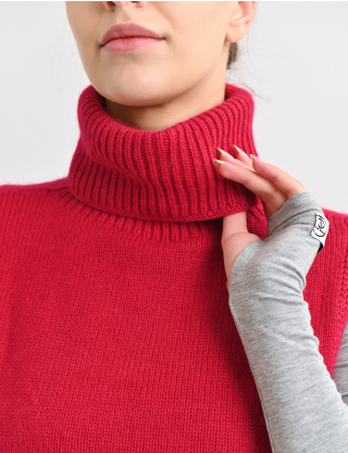 Картинка В'язаний комір-снуд із високою горловиною червоний