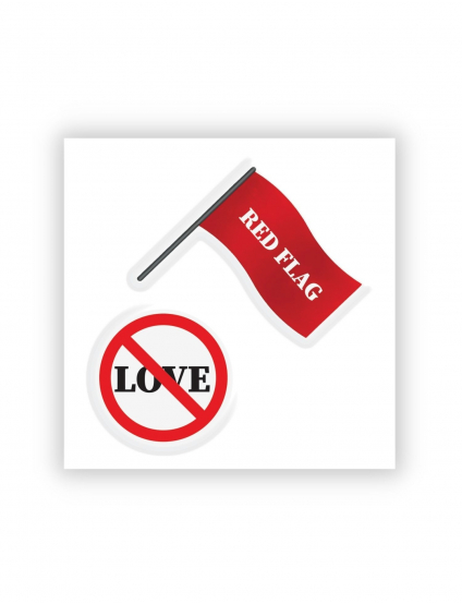 Картинка Набір наліпок Red Flag і Love