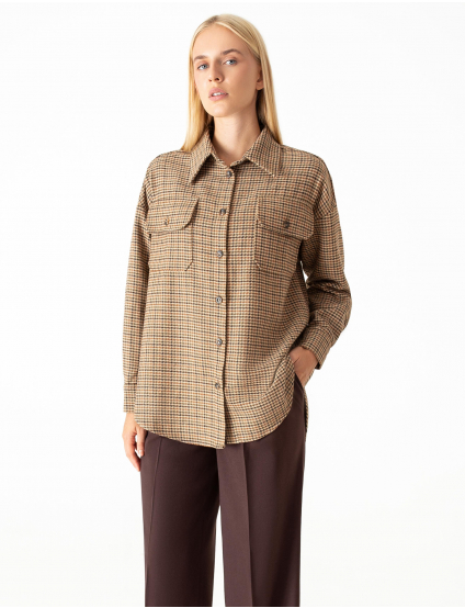 Картинка Сорочка картата з кишенею