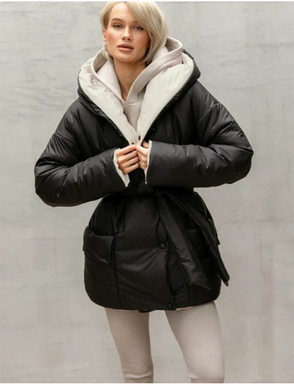 Картинка Куртка двостороння чорна + біла