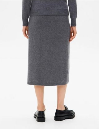 Картинка Жіноча сіра трикотажна спідниця міді з кашеміром