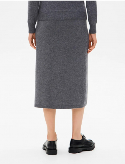 Картинка Жіноча сіра трикотажна спідниця міді з кашеміром