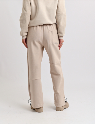 Картинка Спортивні штани бежеві з еластичним поясом та регульованими манжетами