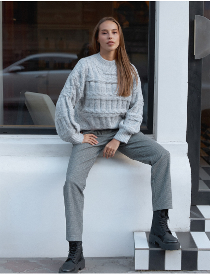 Картинка Штани світло-сірі з вовною