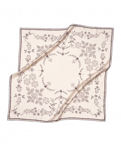 Картинка Шовкова хустина «Мереживо» Ivory 