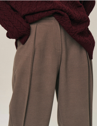 Прямі брюки в кольорі тауп з теплої костюмної тканини Картинка Прямі брюки в кольорі тауп з теплої костюмної тканини