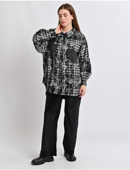 Картинка Сорочка чорна картата