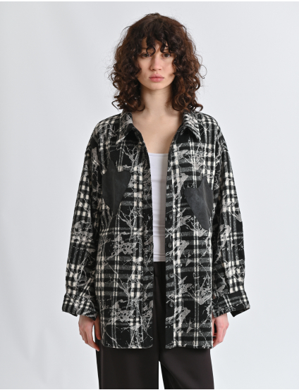 Картинка Сорочка чорна картата