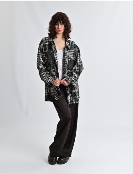 Картинка Сорочка чорна картата