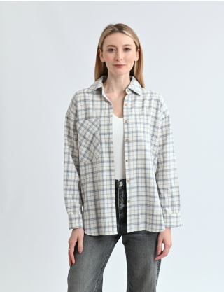 Картинка Сорочка у клітинку прямого крою