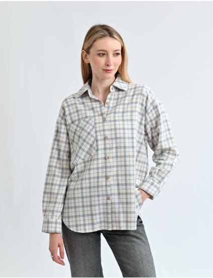 Картинка Сорочка у клітинку прямого крою