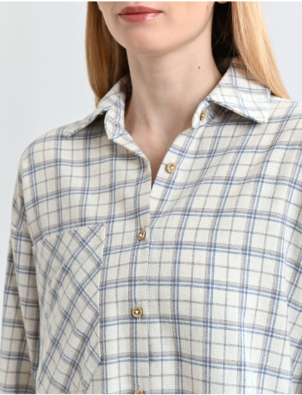 Картинка Сорочка у клітинку прямого крою