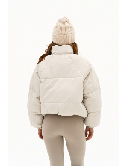 Картинка Пуховик вкорочений на замку молочний