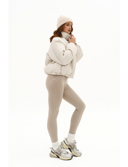 Картинка Пуховик вкорочений на замку молочний