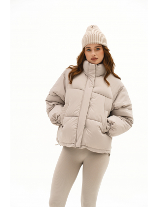 Картинка Пуховик вкорочений на замку світло-сірий