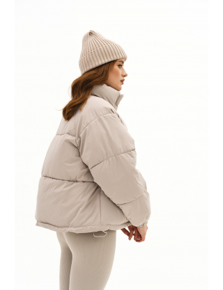 Картинка Пуховик вкорочений на замку світло-сірий