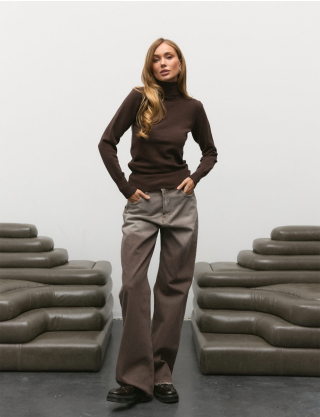 Картинка Джинси коричневі з ефектом градієнту