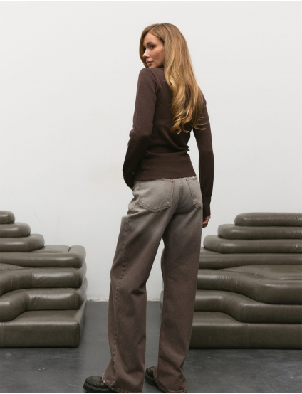 Картинка Джинси коричневі з ефектом градієнту