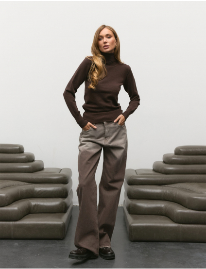 Картинка Джинси коричневі з ефектом градієнту